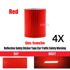 4X RED Reflective Safety Sticker Reflector Tape Car Night Traffic Safety Warning picture