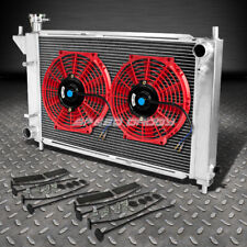 3-ROW FULL ALUMINUM RACING RADIATOR+2X RED FANS FOR 94-95 FORD MUSTANG V8/V6 MT picture