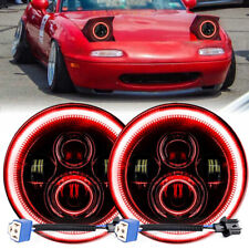 Red 7inch Round H6024 LED Headlights High/Low for Mazda 90-97 NA Miata MX5 MX-5 picture