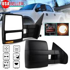 Pair Tow Mirrors for 2007-2014 Ford F150 Pick Up Power Heated LED Puddle Light picture