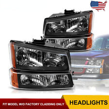VICTOCAR Headlights Signal Bumper Lamps for 2003-2006 Chevy Silverado Avalanche picture