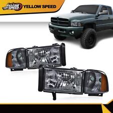 Fit For 1994-2002 Ram 1500 2500 3500 Smoked Lens Amber Corner Headlight Lamps US picture