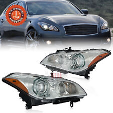 For 11-14 Infiniti M37 M56 Q70 HID W/AFS Projector Headlights Headlamps Chrome picture