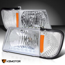 Fits 1992-2006 Ford E-Series Econoline Van Headlights+Signal Corner w/ LED Lamps picture