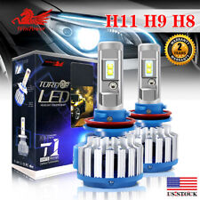 2X T1 Turbo Canbus H11 H9 H8 LED Headlight Bulbs 6000K High Low Beam White Light picture