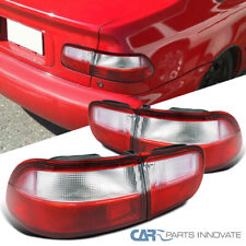Fits 92-95 Honda Civic 2/4Dr Coupe Sedan Red/Clear Tail Lights Rear Brake Lamps picture