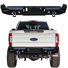 For 2017-2023 F250 F350 Steel Rear Bumper with D-rings and LED Lights picture