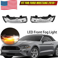 For Ford Mustang 2018 2019-2022 RH + LH Clear Bumper LED Fog Light Lamp DRL picture