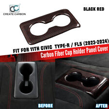 Dry Carbon Fiber Rear Cup Holder Cover for Honda Civic Type R FL5  Black Red picture
