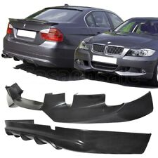 [SASA] 2x Combo for 06-08 BMW E90 Sedan 4DR AC Style Front + Rear PU Bumper Lip  picture