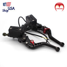 Universal Motorcycle Handlebars Hydraulic Brake Clutch Levers Master Cylinder picture