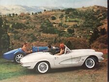 *READY to DISPLAY* print 1961 Chevrolet Corvette *Original*Bugatti car ad picture
