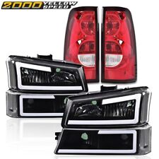 Fit For Silverado Avalanche 03-07 Led Drl Headlights Black/clear + Tail Lights picture
