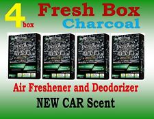 4 pack Treefrog Fresh Box CHARCOAL Deodorizer & Air Freshener- NEW CAR Scent picture