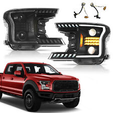 Pair LED Plank Style Projector Headlights Black for 2018-2020 Ford F-150 XL XLT picture