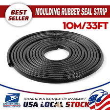 33FT U-Shape Rubber Seal Weather Strip Edge Moulding Trim Black For Motorcycle picture