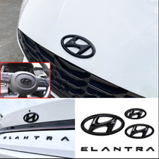 Glossy Black Front Rear Emblem Letter Logo Badge For Hyundai Elantra 2021-2023 picture