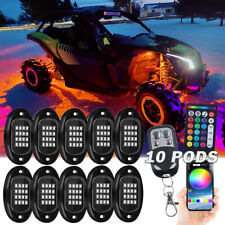 10 Pods RGB LED Under Body Glow Rock Lights Kit Bluetooth For Can-Am Maverick x3 picture