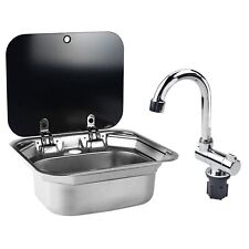RV Caravan or Boat Stainless Steel Hand Wash Basin Sink with Folded Faucet Tempe picture