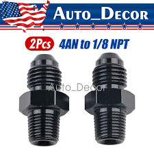 2Pcs Black 4AN to 1/8 NPT Adapter Straight Pipe Thread to 4 AN Flare Fitting picture