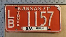 1971 Kansas truck license plate LB 1157 YOM DMV Labette Ford Chevy Dodge 15696 picture