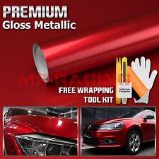 Premium Gloss Metallic Red High Glossy Sticker Decal Vinyl Wrap Air Release picture