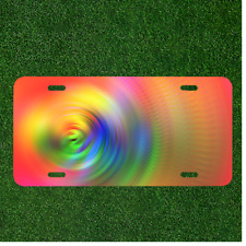 Creative License Plate Auto Tag With Cool Rainbow Spin Swirl picture