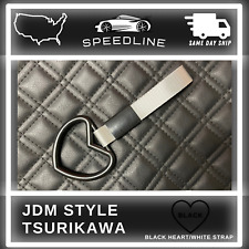 JDM Style Tsurikawa Ring Car Warning Subway Train Bus Handle Strap Heart Black picture