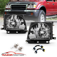 JDM Black Headlight Pair w/ Bulb For Toyota Tacoma 1997-2000 2WD, 1998-2000 4WD picture