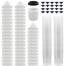50 Pack 600ml Disposable Paint Spray Gun Cup Liners & Lid w/ Plugs System Kits picture