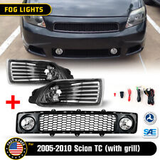 for 2005-2010 Scion TC Pair Fog Lights+Front Driving Lamp w/Bumper Grill &Wiring picture