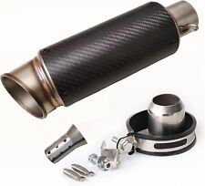 Motorcycle Exhaust Muffler Pipe Slip On Silencers 38-51mm 2'' Round Carbon Fiber picture