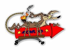 2-PACK WILE E. COYOTE FUNNY RAT ROD HOT ROD   VINTAGE RACING RAT FINK  STICKER  picture