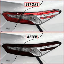 FOR 18-24 Toyota Camry Tail Light Cutout & Reflector SMOKE Vinyl Tint Overlays picture
