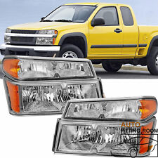 Fit For 2004-12 Chevy Colorado GMC Canyon Amber Corner Chrome Housing Headlights picture