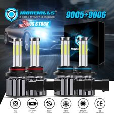 6 Side 9005 9006 LED Combo Headlights Kit Bulbs 6500K High Low Beam White Bright picture