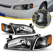 Headlights Pair For 1998-2000 Toyota Corolla Black Housing Lamps Left & Right picture