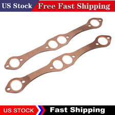 For SB Chevy 327 305 350 Reusable SBC Oval Port Copper Header Exhaust Gaskets picture
