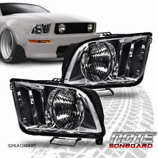 FIT FOR 05-09 FORD MUSTANG PAIR BLACK HOUSING HEADLIGHT REPLACEMENT HEAD LAMPS picture