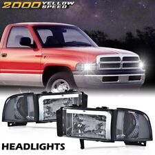 Fit For 1994-2002 Ram 1500 2500 3500 Clear Corner LED DRL Headlights Smoked picture