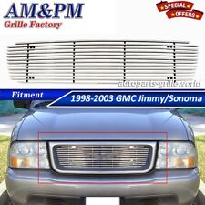 Fits 1998-2003 GMC Jimmy/Sonoma Upper Grille Billet Grill Insert Chrome 2001 picture
