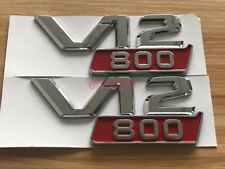 V12 800 Emblem Style Red Chrome Fender Logo Badge AMG Mercedes W463 W464 W222 picture