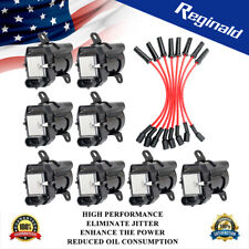 8X Ignition Coil + Spark Plug Wires For Chevy GMC Yukon 4.8L 5.3L 6L UF262 Round picture