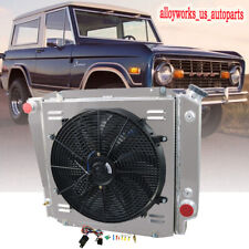 4 ROW Radiator Shroud Fan Kits For 1966-1977 1975 1976 Ford Bronco 5.0L V8 Gas picture