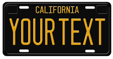 1960s BLACK CALIFORNIA Personalized  Aluminum Vanity Aluminum License Plate Tag picture