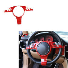 Red ABS Carbon Fiber Patten Steering Wheel Cover TRIM For Porsche Cayenne 10-14 picture