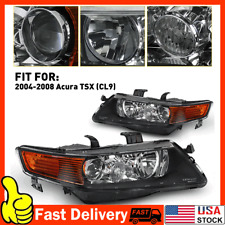 For 04-08 Acura TSX CL9 JDM Projector Headlights Lamps Black Clear Reflectors picture