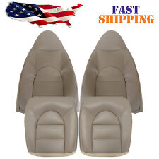 For 1999 2000 Ford F250 350 Lariat Driver & Passenger Leather Seat Cover Tan picture