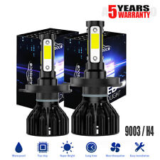 Pair H4 9003 HB2 LED Headlight Bulbs Kit High Low Beam Super Bright 8000K White picture