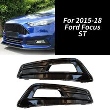 Pair For 15-18 Ford Focus ST Black Front Fog Light  Lamp Cover Molding Trim picture